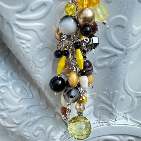 Chunky Beaded Tassel Handbag Purse Accessory Dangle Charm Key Chain Handmade - Picture 12 of 17